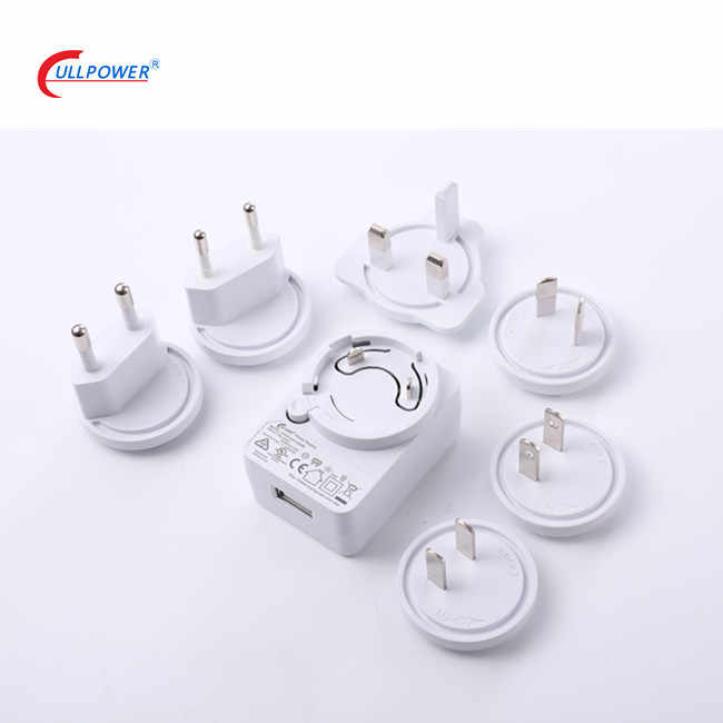 UL PSE KC CE Listed Global Certificates 5V 2A USB  Interchangeable Wall Plug Power Adapter 5V 2A DC International Adapter