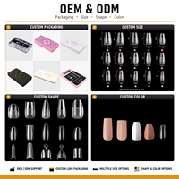 Ongles en gel souple, capsules d'ongles rondes à couverture complète, marque privée, emballage OEM, capsules d'ongles effet œil de chat