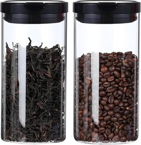 ภาชนะแก้วเก็บอาหาร ถังเก็บเมล็ดกาแฟพร้อมเครื่องชั่ง โถแก้วมีฝาปิด - Product Image 2