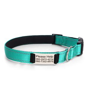 Collier pour chien personnalisé, simple, solide, doux, réglable, grand, avec boucle de fermeture, réfléchissant, en néoprène respirant, en nylon pour - Product Image 5