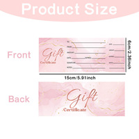 Bon cadeau rose vierge en papier pour mariage, mariage, client, carte cadeau pour spa, salon, salon, mariage