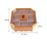 Boîte de rangement moderne en bois écologique à compartiments pour fruits secs, noix, bonbons, graines de melon – Organisateur créatif pour fêtes et salons domestiques