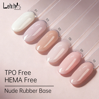 Lehchis 15ml Gel de Base Chrome UV LED Style Français Couleur Rose Nude Sans HEMA avec Résine Élastique et Base Caoutchouc