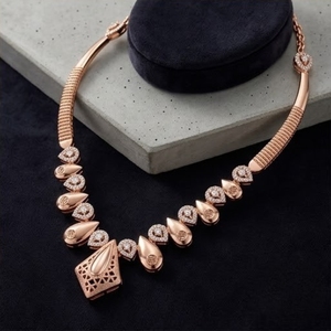 Ensemble de bijoux fins en argent 925, design italien, collier avec pendentif floral en or rose, boucles d'oreilles assorties, pour femmes, pour mariage et soirée - Product Image 3