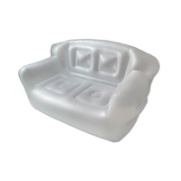Canapé double Da Niu en PVC transparent givré, rembourrable, gonflable, pour poupées et jouets en peluche, épaisseur 0,3 mm, 195*97*80 cm