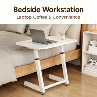 Table d'appoint pliable ergonomique en bois durable avec tiroir, porte-gobelet réglable et extensible, mobile, écologique, à assembler soi-même
