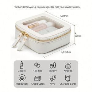 Estuche de Maquillaje Transparente Personalizado para Viaje, Bolsa de Aseo Transparente con Cierre, Organizador de Maquillaje Portátil - Product Image 2