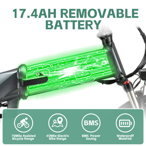 2023 nueva <span class=keywords><strong>bici</strong></span> híbrida eléctrica bicicleta gorda de la gama larga e del neumático 1000W 48V 17,4 AH de 20 pulgadas - Product Image 3