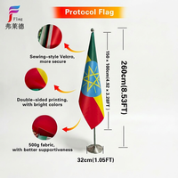 Drapeaux à franges avec base en acier inoxydable, forme triangulaire, imprimés par sublimation, drapeaux nationaux pour bureau/conférence