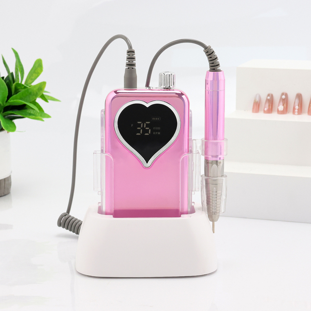 Misbeauty Professional Price Rose Gold Elegant Portable Wireless E File Electric Nail Drill Machine Set 35000RPM for Nail Care