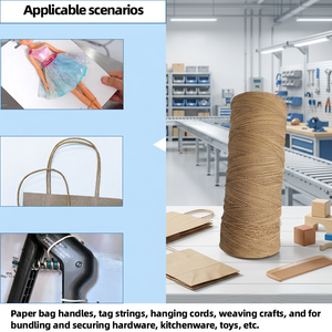 Cordon en jute torsadé 1-3 mm, biodégradable, pour emballages, sacs en papier, artisanat, jouets - Product Image 1
