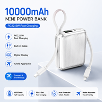 Nouveaux produits 2026 : Batterie externe rechargeable 10000 mAh, mini batterie externe avec charge rapide PD22.5W, affichage numérique, logo personnalisé en usine