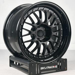 Jantes Bku 3 pièces E88 pour <span class=keywords><strong>Porsche</strong></span> 991 <span class=keywords><strong>Carrera</strong></span> <span class=keywords><strong>4S</strong></span> 911 Turbo S 992 GT3 RS 19 20 21 pouces, jantes en alliage noir personnalisées à double bordure - Product Image 2