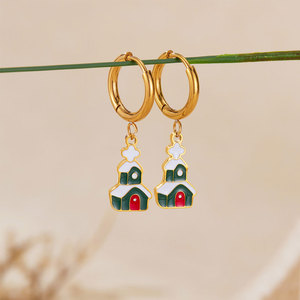Pendientes de Moda de Acero Inoxidable 316L con Baño de Oro PVD de 14k y 18k, Joyería de Lujo de Alta Calidad para Mujer, Venta al por Mayor - Product Image 4