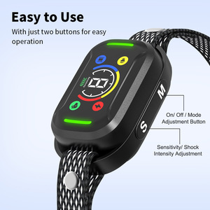 Collier anti-aboiement à écran couleur, rechargeable, étanche, dispositif d'entraînement automatique intelligent pour chien, noir - Product Image 2