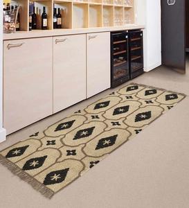 Tapis de jute en laine de Kilim tissé à la main naturel moderne tapis géométrique longue durée pour les intérieurs de maison salon bureau ensembles de tapis - Product Image 1