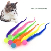 Jouet à mâcher pour chat Zoyi Pet Plush Caterpillar Elastic Ball - Anti-ennui, baguette interactive, résistant aux griffures et aux morsures