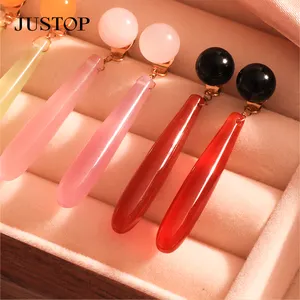 Anting-anting kancing telinga plastik gaya perhiasan mode anting-anting paduan Anime ujung luar perjalanan kerajinan Resin perhiasan wanita pria