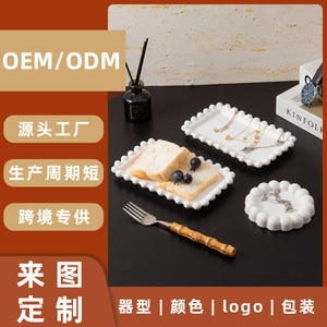 Plateau à bijoux en céramique blanche, design de dessin animé, émail coloré, plateau de rangement et de présentation pour bijoux, emballage cadeau - Product Image 5