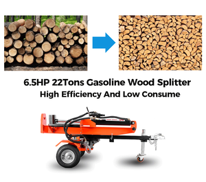 K-maxpower approuvé CE 22 tonnes 6.5HP essence 8 <span class=keywords><strong>gal</strong></span> pompe à deux étages processeur de bois de chauffage hydraulique fendeuse de bûches de bois Machine - Product Image 3
