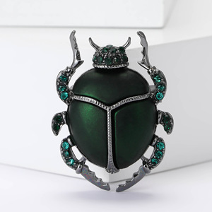 Novos Broches Criativos de Liga Esmaltada com Insetos e Animais, Acessório de Moda para Ternos Masculinos, Broches de Besouro com Strass para Joias Femininas - Product Image 3