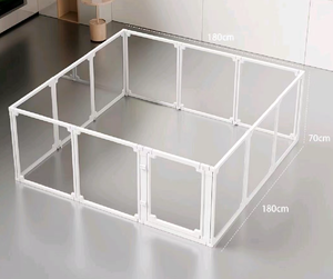 Cage pour chien en plastique avec fermeture à bouton, écologique, intérieur/extérieur, motif solide, pour chien de petite et moyenne taille, parc pour animaux de compagnie en acrylique - Product Image 2