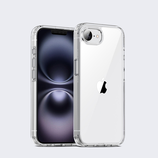 Crystal Clear PC TPU Shockproof Phone Cover case for iPhone 16E 17e SE 4 2025 Transparent Hard Fundas