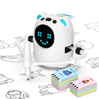 Robot de dessin et de peinture intelligent pour enfants avec 100 cartes, 5 thèmes, lumières et sons - Machine d'apprentissage éducative pour les 5-13 ans