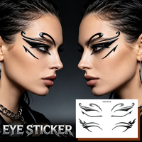 Autocollants de tatouage temporaire pour le visage, motif étoile colorée en feuille, non toxiques, pour concerts et festivals