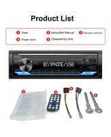 Reproductor MP3 para Auto Desmontable de 1 Din, 7 Botones de Colores con Control Remoto, Pantalla LCD, Venta Directa de Fábrica, Bluetooth
