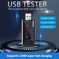 KWS-11VA USB Tester DC 4-30V Voltmeter Digital 6.5A Pengukur Tegangan Arus Ammeter Detektor Daya Ponsel Penguji Kapasitas Baterai