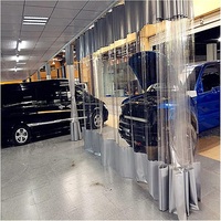 Rideau de porte transparent en PVC enduit, tissé uni, tricoté chaîne, avec œillets métalliques, anti-poussière, pour cloison coulissante, salle blanche, automobile