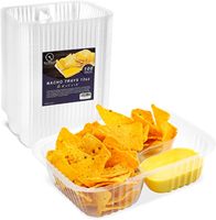 Plateau à nachos en plastique transparent pour chips et trempettes Plateaux à collations transparents pour concessions Fournitures de fête de carnaval de nuit de film