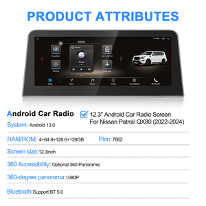 Actualización de Auto Navihua para Nissan Patrol Infiniti QX80 2022-2024, Radio de Auto Android con Pantalla Táctil de 12.3'', Unidad Multimedia Carplay - Product Image 5
