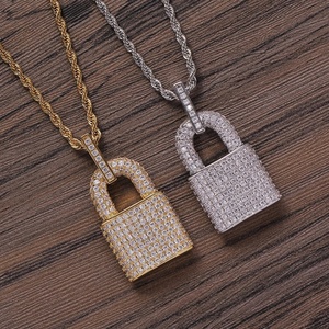 Ice Out Fashion Full Cover 925 Silver Hip Hop Style Lock Pendant with Best Shinny VVS Moissanite - Product Image 1
