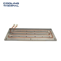 Plaque froide à tubes encastrés sur mesure, tube en cuivre, base en aluminium pour module d'alimentation industriel à refroidissement liquide