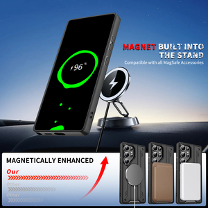 Support magnétique rotatif à 360° anti-chute pour <span class=keywords><strong>Samsung</strong></span> S25 Edge, coque de téléphone hybride TPU PC pour <span class=keywords><strong>iPhone</strong></span> et Redmi - Product Image 3