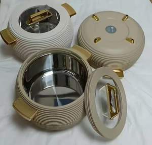 Juego de recipientes térmicos inteligentes con diseño de nervaduras horizontales de 3L, 4L y 5L, con tapa de vidrio para platos principales - Product Image 4