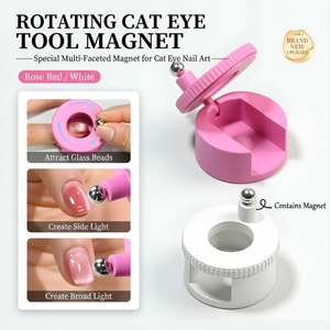 Herramienta Magnética Giratoria para Uñas con Base de Apoyo para Dedos, para Cuentas de Vidrio, Efecto de Luz Lateral, Herramientas Profesionales de Manicura - Product Image 1