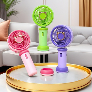 Portable Handheld <b>Fan</b> With <b>Stand</b> USB Rechargeable 5V DC Motor Button Control For Travel Desk Use - Product Image 1