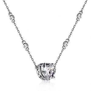 Collar de Plata de Ley 925 con Baño de Rodio y Circonitas 5A, Diseño de Corazón Eterno, Joyería de Lujo Personalizada Dylam - Product Image 1