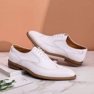 Zapatos de Negocios para Hombre, Punta Puntiaguda, Impermeables, de Cuero Genuino, de Piel de Vaca, con Cordones Oxford, para Oficina y Bodas - Product Image 3