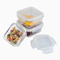 Boîte à Bento en verre de récipient de vide de diviseur de déjeuner avec la mesure