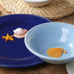 Serie Ocean su misura vetrate stoviglie hotel ristorante piatto ceramica set da pranzo all'ingrosso per la casa - Product Image 5