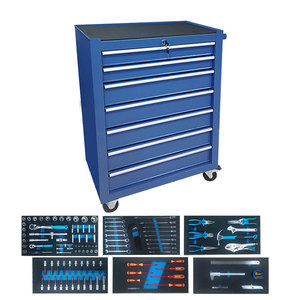 Simple Appearance 7 Drawers <b>Tool</b> <b>Trolley</b> With 117pcs <b>Tools</b> in EVA Foam Tray for Garage and Workshop TCG01&03 Rolling Storage Too - Product Image 4