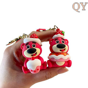 QY dessin animé ours porte-clés mignon poupée pendentif Kawaii sac breloque porte-clés voiture accessoire cadeau pour femmes et - Product Image 6