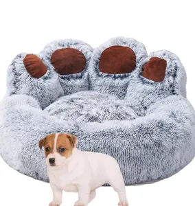 Fabricage Hete Verkopende Ronde Vorm Gezellig Puppy Kat Nest Warm Slaapbed Voor Hond Kat