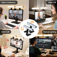 Éclairage de bureau pour vidéoconférence, lumière LED pour streaming, support de moniteur réglable, zoom, ordinateur portable, webcam, anneau lumineux