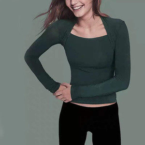 Especial Escote de Yoga de manga larga de tanque Top de corte Slim de Yoga Fitness las mujeres Tank Top - Product Image 1