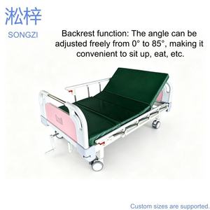 Cama de <span class=keywords><strong>Hospital</strong></span> Pediátrica Rosa Songzi, Cama de <span class=keywords><strong>Hospital</strong></span> Ajustable para Niños con Barandillas de Seguridad para Uso Hospitalario de Niños Pacientes - Product Image 2